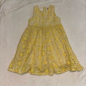 Halabaloo yellow floral textured dress, size 5